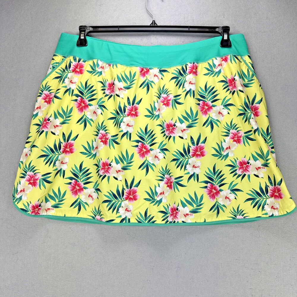 Lands End Swim Skort w/Shorts 22W Plus Pockets Cruise Tropical Beach Vacation